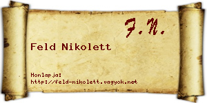 Feld Nikolett névjegykártya